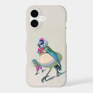 Vintage Anthropomorphic Mama Bluebird & Child