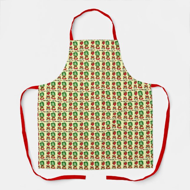 Vintage Anthropomorphic Vegetables Apron (Front)
