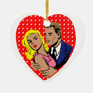vintage anti valentine ceramic tree decoration
