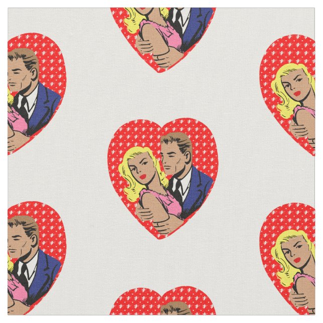 vintage anti valentine fabric (Close Up)