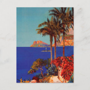Vintage Antibes Cote D'Azur Landscape Postcard