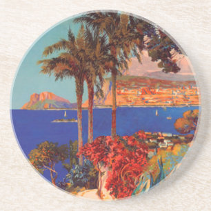 Vintage Antibes Cote D'Azur Travel Coaster