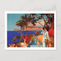 Vintage Antibes Cote D'Azur Travel 