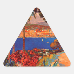 Vintage Antibes Cote D'Azur Travel Triangle Sticker