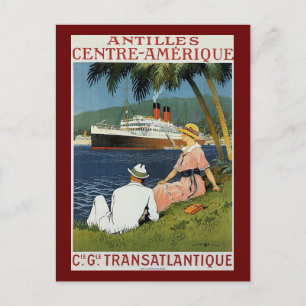 Vintage Antilles Travel Advertisement Postcard