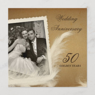 Vintage Antique 50th Anniversary Photo Invitations