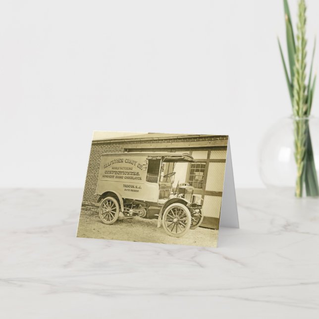 Vintage Antique Allfather Candy Co Truck Notecard (Front)