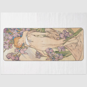 Vintage Antique Alphonse Mucha Art Nouveau Tissue Paper