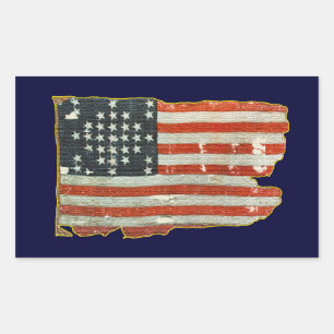 Vintage Antique American Flag Stickers