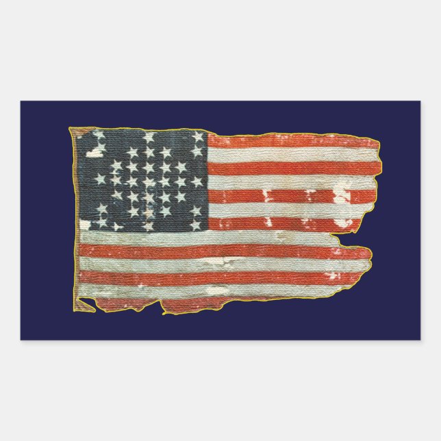Vintage Antique American Flag Stickers (Front)
