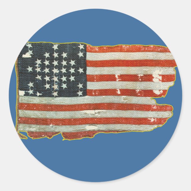 Vintage Antique American Flag Stickers (Front)