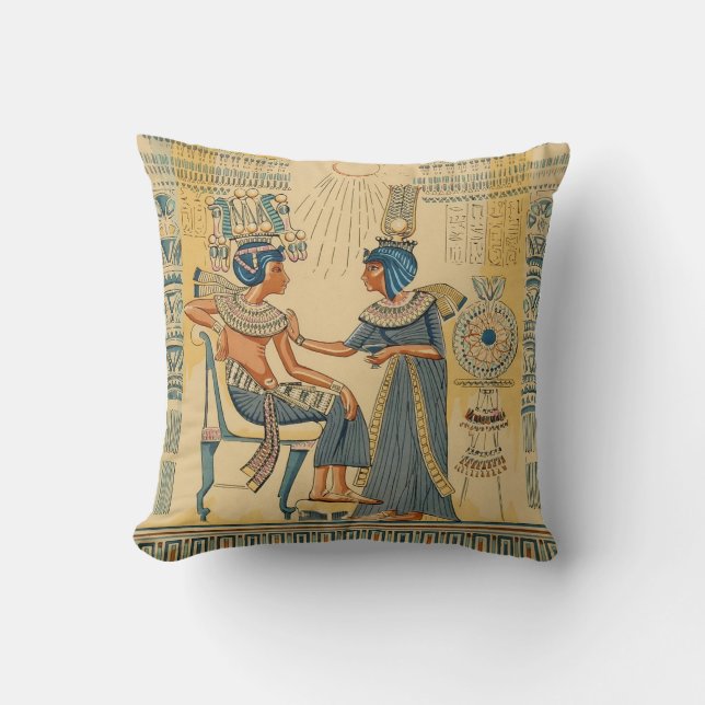 Vintage Antique Ancient Egyptian Royalty Cushion (Front)