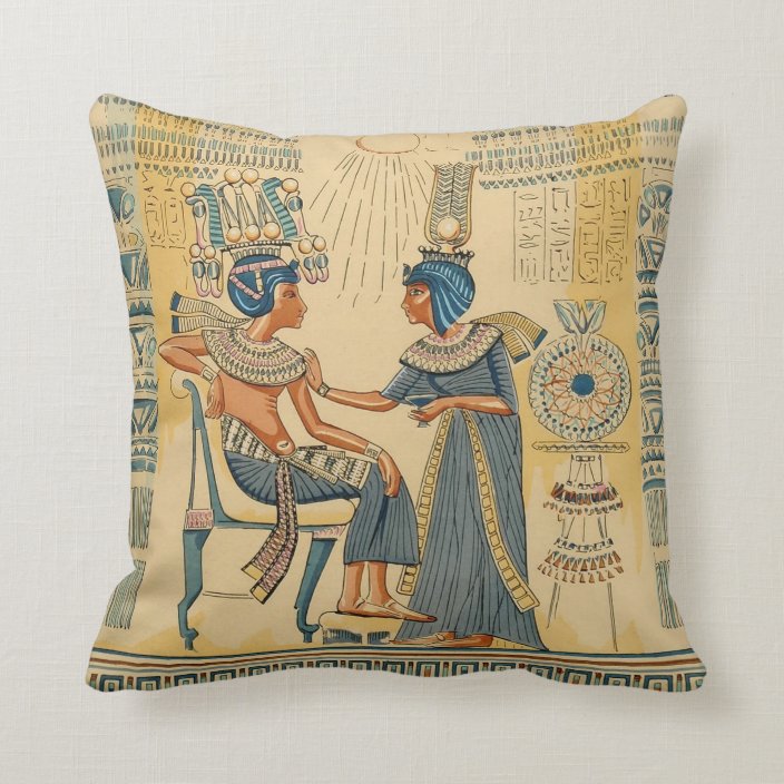 Vintage Antique Ancient Egyptian Royalty Cushion Zazzle.co.uk