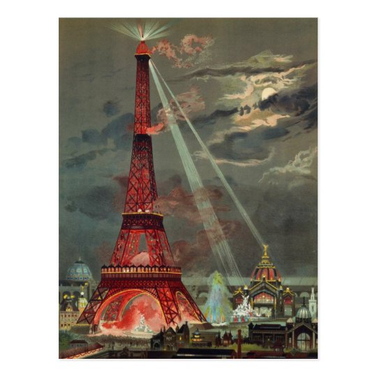 Vintage Antique Art Deco Eiffel Tower Paris France Postcard Zazzle Co Uk