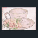 Vintage Antique Art Deco Rose Tea Cup Saucer Poster<br><div class="desc">Vintage Antique Art Deco Rose Tea Cup Saucer design.</div>
