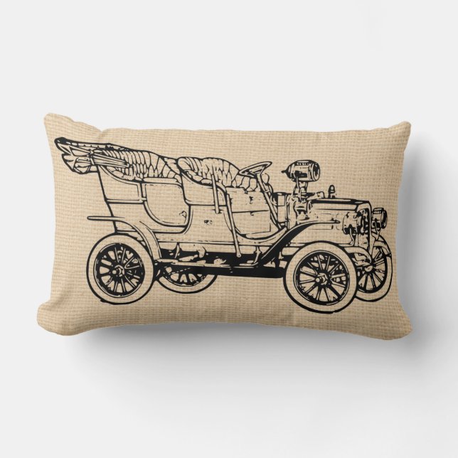 Vintage Antique Automobile Custom Pillow (Front)