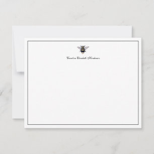 Vintage Antique Bee Elegant Script Personalised Card