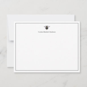 Vintage Antique Bee Minimal Personalised Card