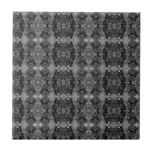 Vintage Antique Black And White Art Nouveau Tile
