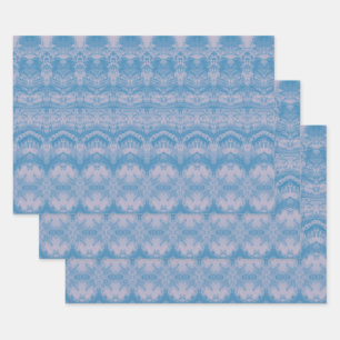 Vintage Antique Blue Pastel Pattern Decoupage Wrapping Paper Sheet