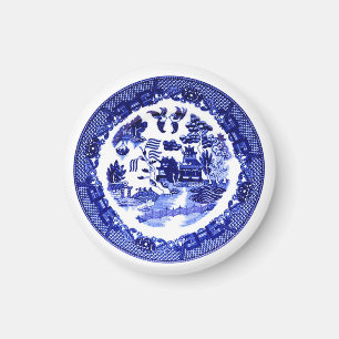 Vintage Antique Blue Willow Pattern circa 1790 Magnet