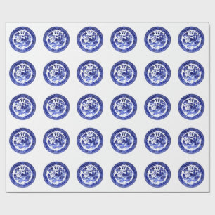 Vintage Antique Blue Willow Pattern circa 1790 Wrapping Paper