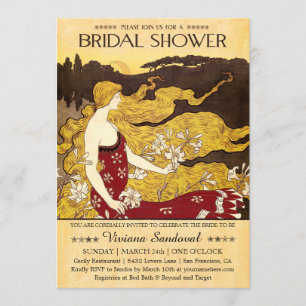 Vintage Antique Bridal Shower Invitations
