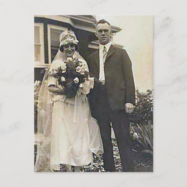 Vintage Antique Bride and Groom Romantic Gifts Postcard (Front)