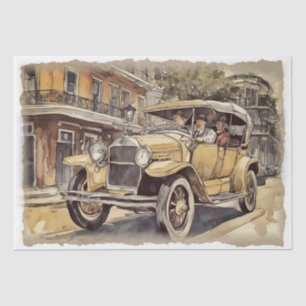 Vintage Antique Car Decoupage Tissue Paper