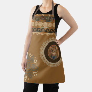 Vintage, Antique Cat, Ancient Motif Art Apron