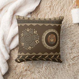 Vintage, Antique Cat, Ancient Motif Art Cushion