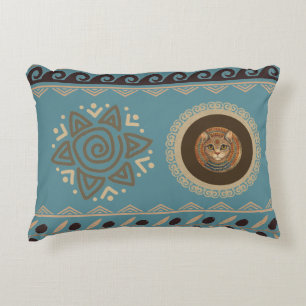 Vintage, Antique Cat, Ancient Motif Art Decorative Cushion