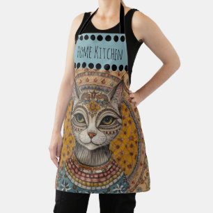 Vintage, Antique Cat and Motif Pattern Apron