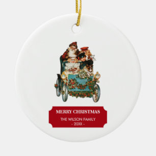 Vintage Antique Christmas Santa Claus Xmas Ceramic Tree Decoration