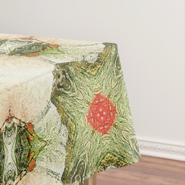 Vintage antique Christmas Themed Part 10 Ephemera Tablecloth (In Situ)