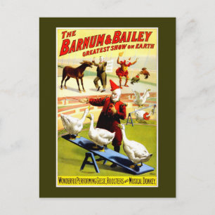 Vintage Antique Circus Clown Act Postcard