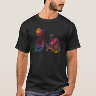 Vintage Antique Cycling Flower 60s Hippie Bicycle T-Shirt
