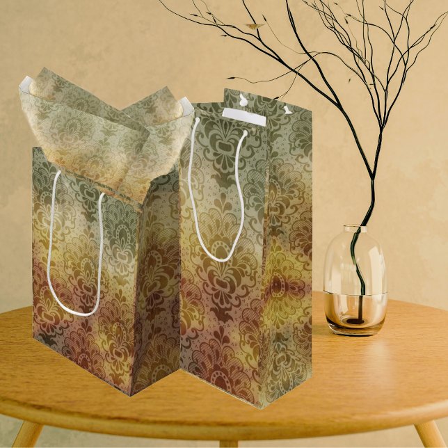 Vintage Antique Damask All Occasion  Medium Gift Bag (Vintage elegance!)