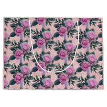 Vintage Antique Damask Pink Roses