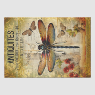 Vintage Antique Dragonfly Decoupage Tissue Paper