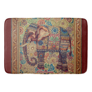 Vintage, Antique Elephant,Motif Art Bath Mat