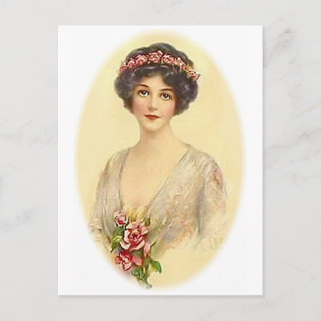 Vintage Antique Flappers, Portraits of Women, Postcard (Front)