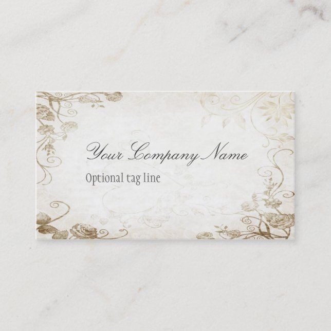 Vintage Antique Floral Business Card (Front)