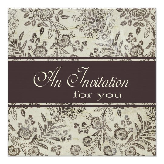 Vintage Antique Floral Engagement Party Custom Card