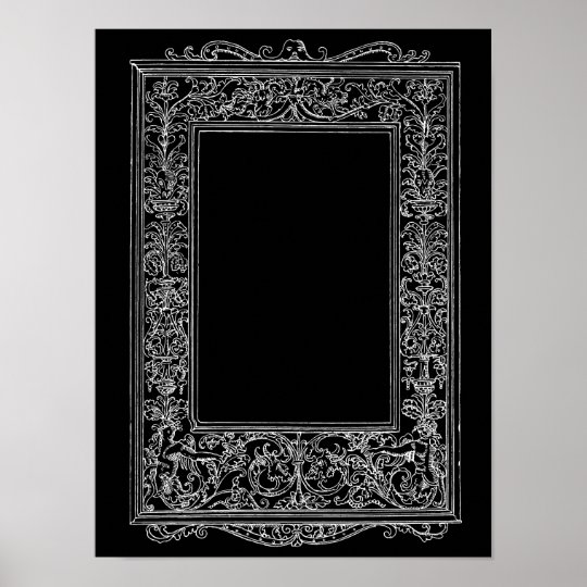Vintage Antique Floral Mermaid Old Frame Border Poster Zazzle Co Uk