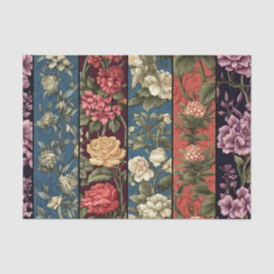 Vintage Antique Floral Panels Decoupage Paper