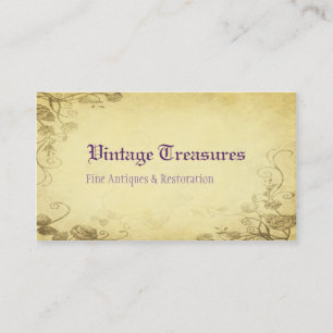 Vintage Antique Floral Rose Business Card