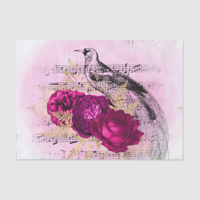 Vintage Antique Floral Tissue Paper (Front)