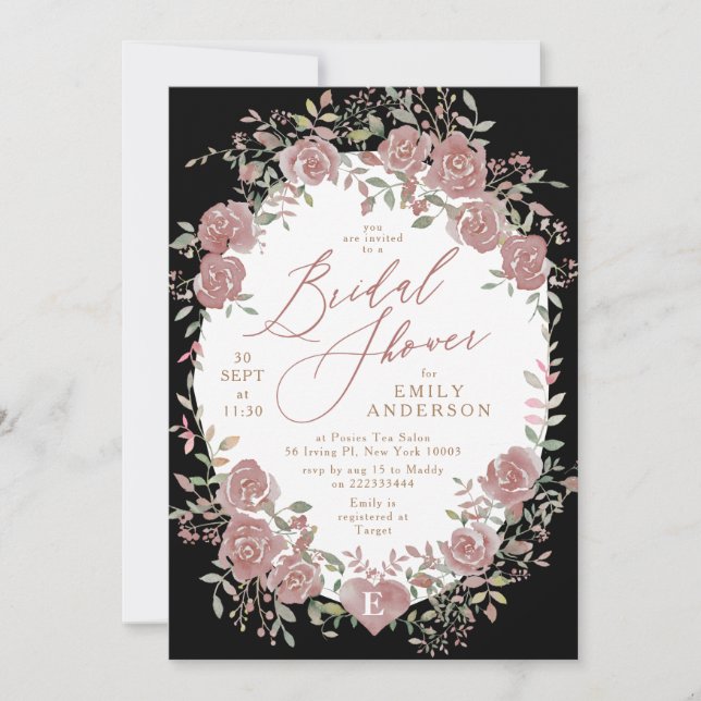Vintage Antique Flowers Bridal Shower Invitation (Front)