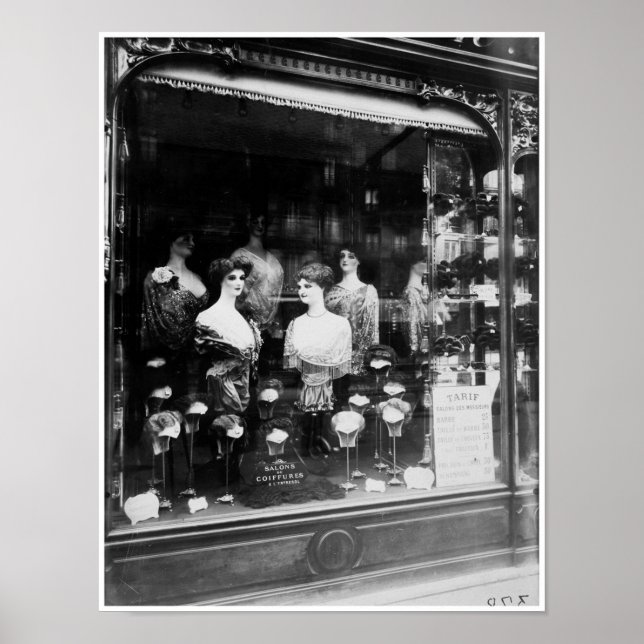 Vintage Antique French Hair Salon Coiffure Poster (Front)